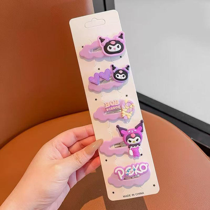 Wholesale 5pcs/set Cute Cartoon Hair Clips for Kids - Side Hairpins