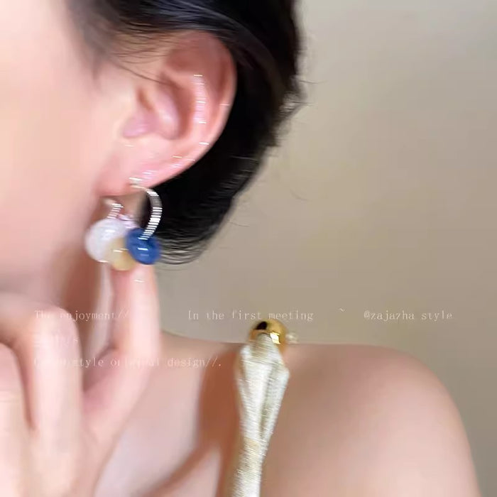 Wholesale Beaded earrings, niche personality, contrasting color earrings, versatile earrings