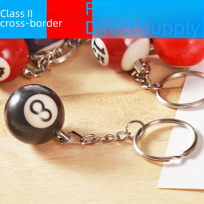 Wholesale Mini Simulation Billiards Keychain Colorful Billiards Accessories Pendant Billiards