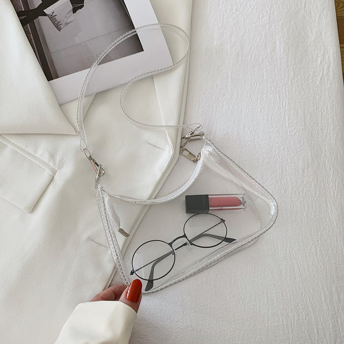 Wholesale New transparent shoulder bag, fashionable chain bag, diagonal cross