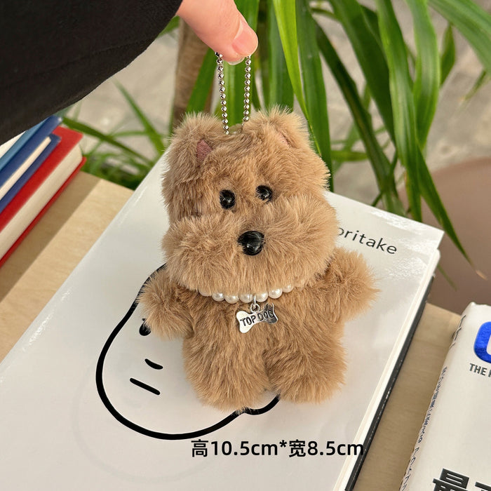 Wholesale Original Cute Plush Puppy School Bag Pendant Creative Necklace Dog Key Doll