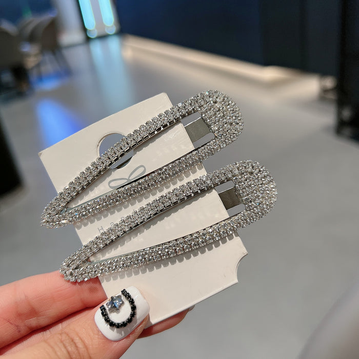 Wholesale Hair Accessories Clip Water Drop Hairpin with Diamond Side Hairpin