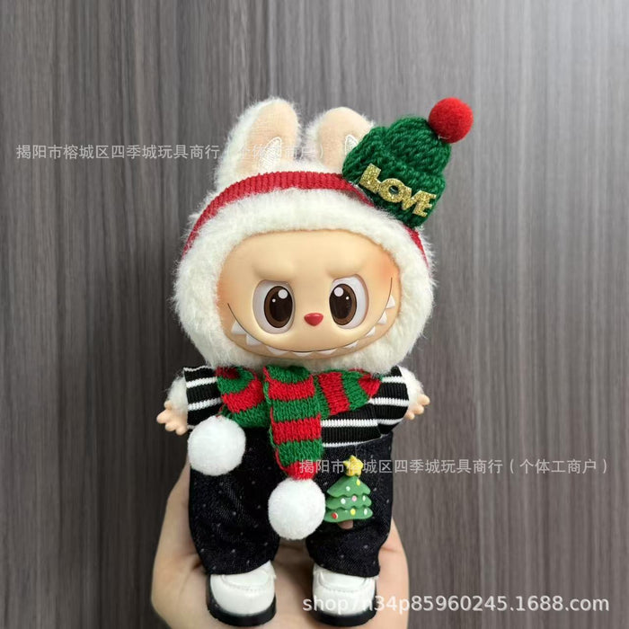 Wholesale Only the clothing keychain dolls Christmas outfit sets.