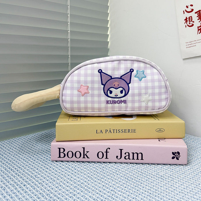 Wholesale Large Capacity Travel Makeup Bag with Plaid Pattern Portable Storage Pouch MOQ≥3