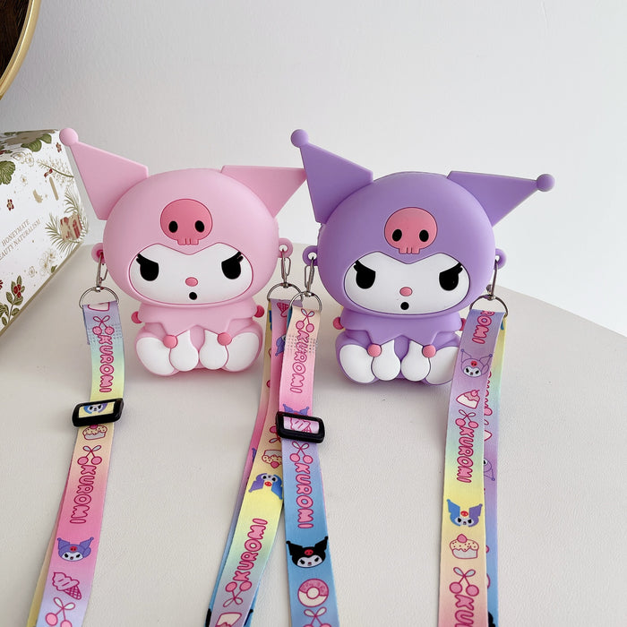 Wholesale Silicone coin purse crossbody bag cute pendant key bag storage wallet