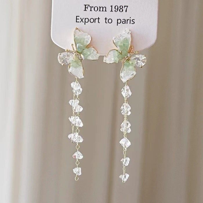 Wholesale Elegant and sophisticated tassel earrings, crystal butterfly earrings, and earrings