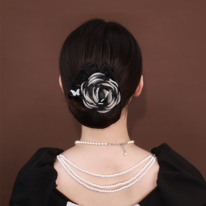 Wholesale Light Luxury Premium Camellia Butterfly Knot Ball Head Twisting Disc Hair Artifact Braiding Device Women's Headwear JDC-HS-FX003