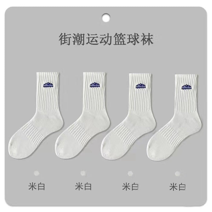Wholesale Socks polyester cotton thin sports couple socks mid tube socks