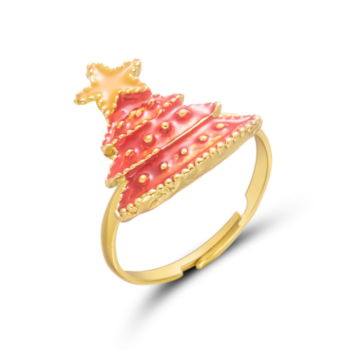 Wholesale Christmas Ring Set Cartoon Christmas Tree,  Old Man,  Elk Pattern Bracelet