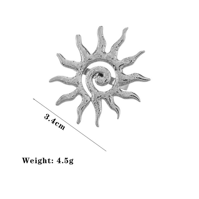 Wholesale 18K Gold Plated Rings Sun Ring Hip-Hop Titanium steel Adjustable Ring