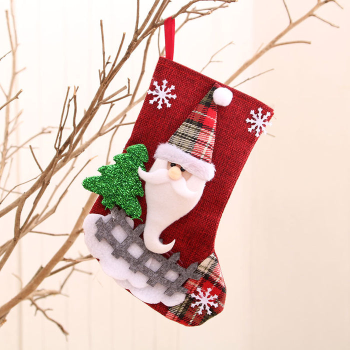 Wholesale Christmas Stockings Christmas Gift Bag Christmas Small Stockings Pendant Christmas Tree Hanging Ornament Bag