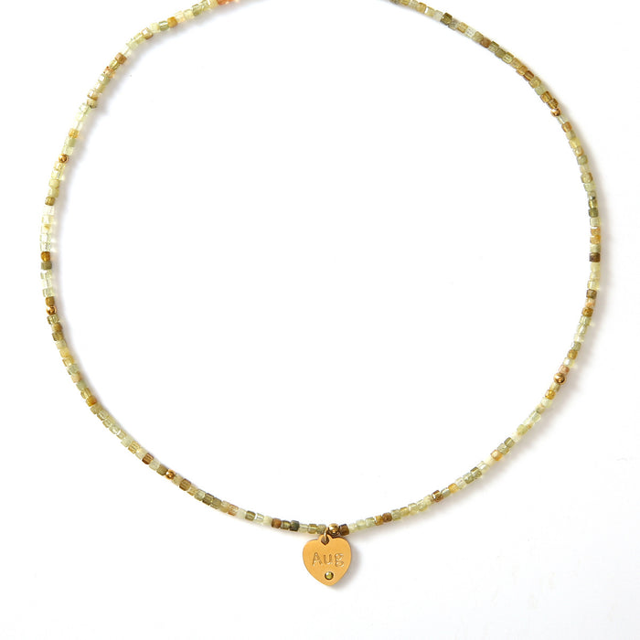 Wholesale New personalized multi-faceted natural stone necklace with stainless steel heart and diamond necklace color preservation