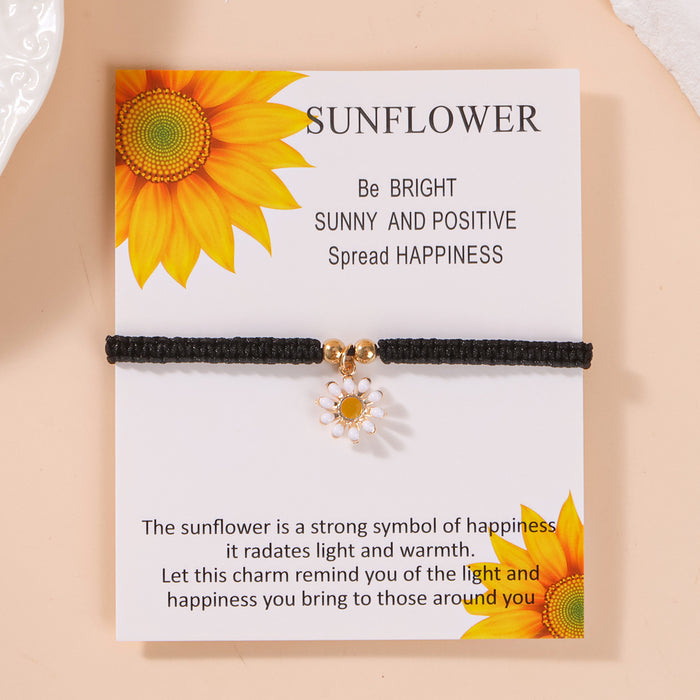 Wholesale New Daisy Bracelet, Chrysanthemum Weaving Hand Rope, Sunflower Card Bracelet