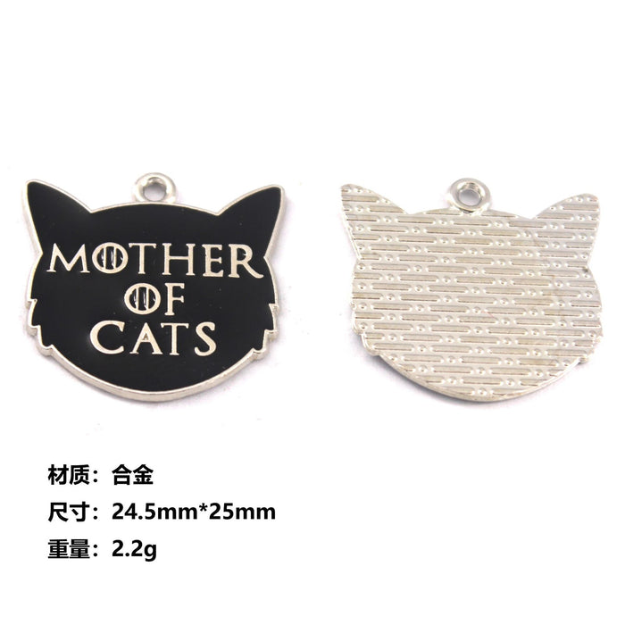 Wholesale 10pcs Cute Black Cat Dagger Alloy Oil Dropping Funny Jewelry Pendant Keychain Pendant Accessories