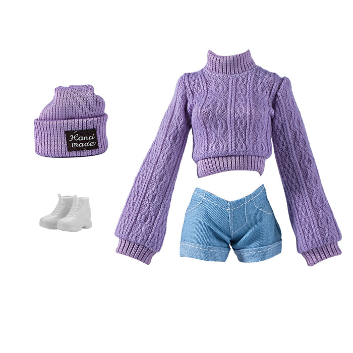 Wholesale Doll dress-up cardigan  hat and shorts set