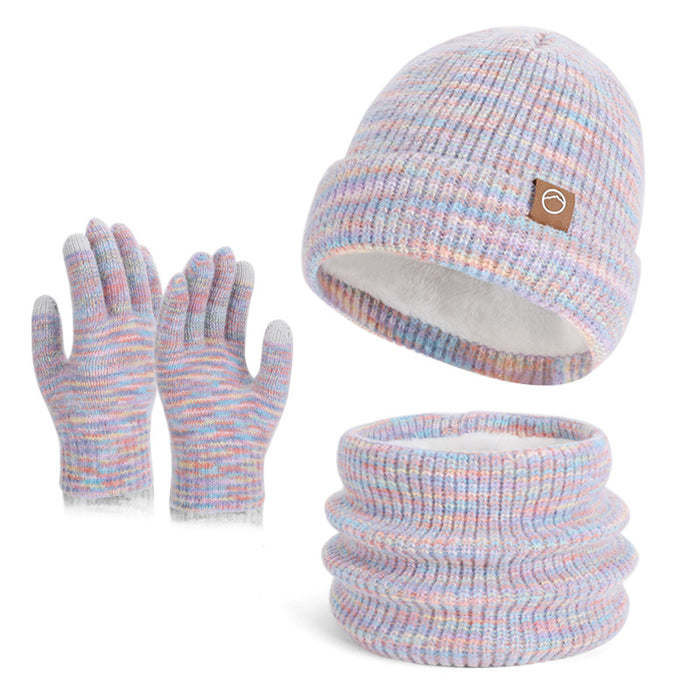 Wholesale Winter hat f and gloves three-piece set