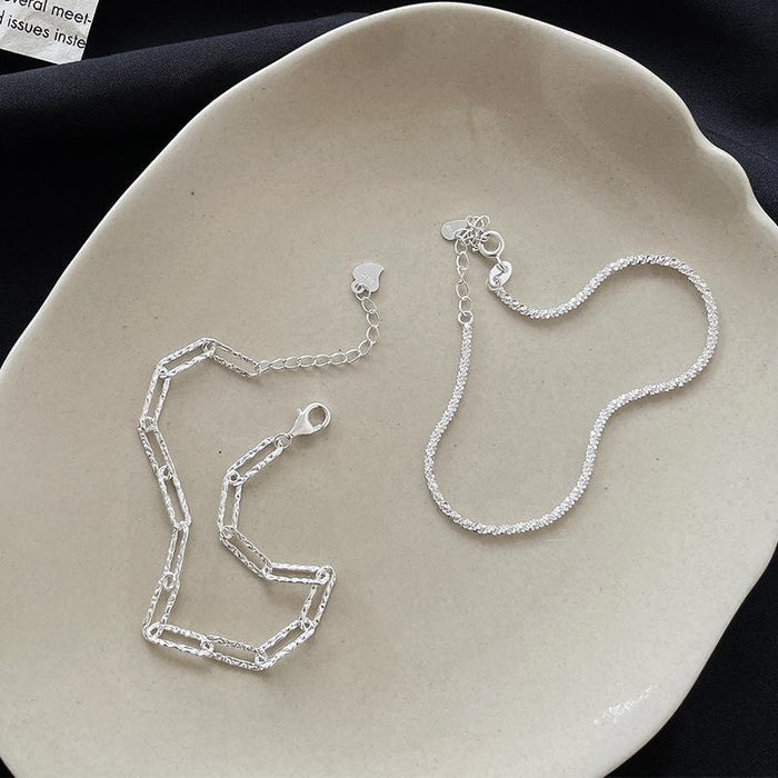 Wholesale Silver Plain Circle Starry Sky Bracelet, Small and Exquisite Handmade Jewelry