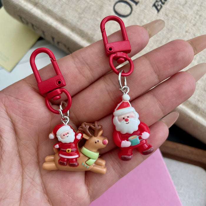 Wholesale Christmas  Resin Keychain Cute Backpack Charm Decorative Accessory