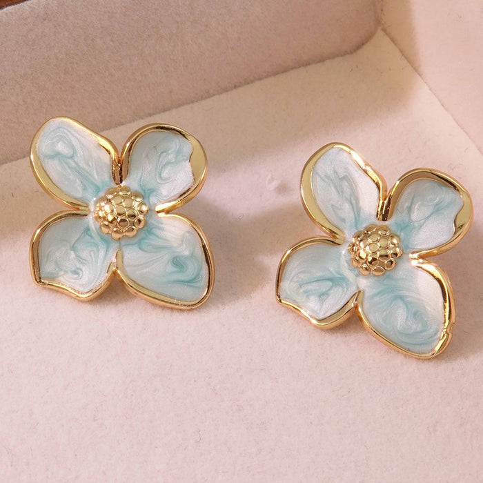 Wholesale Retro Palace Flower Titanium Steel Earrings JDC-ES-JW004