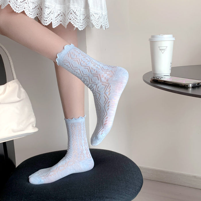 Wholesale Socks thin, mid tube mesh breathable stacking socks