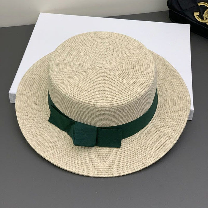 Wholesale Straw Hat Women's Summer Retro Flat Hat Sunshade Sunscreen Beach Hat Traveling Fisherman Hat