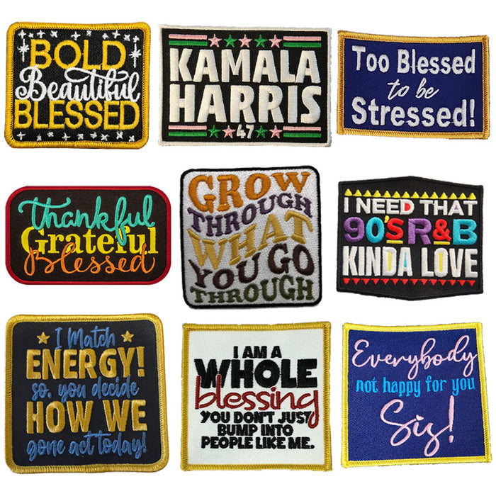 Wholesale inspirational English letter embroidery cloth DIY Patches