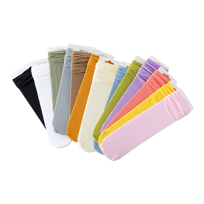 Wholesale Thin socks, velvet mid tube socks, stacked socks, rolled edge stockings