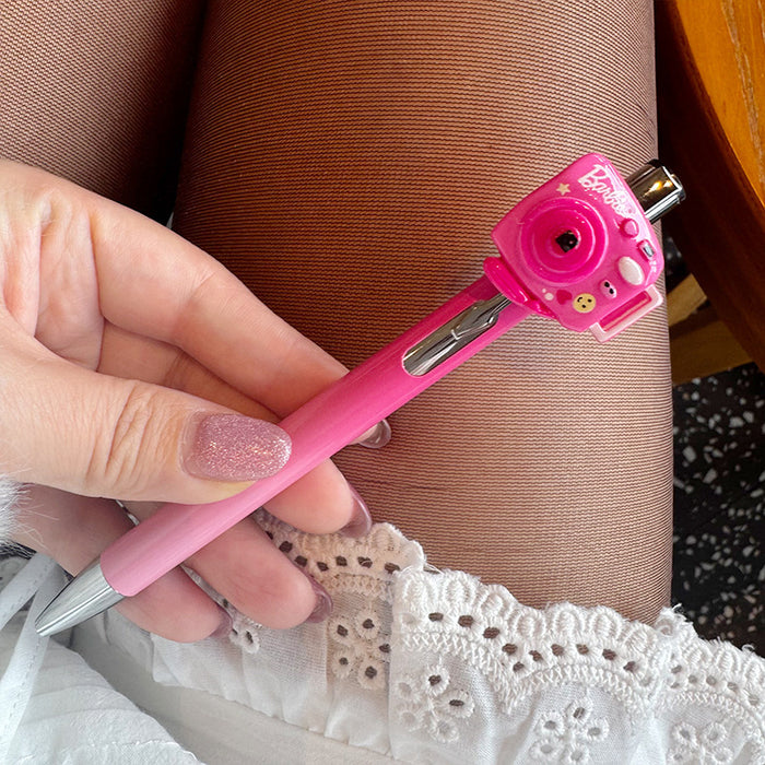 Wholesale Pink Cartoon Natural Element Cylindrical Pen Creative Push-Type Cute Large-Capacity Student Pen