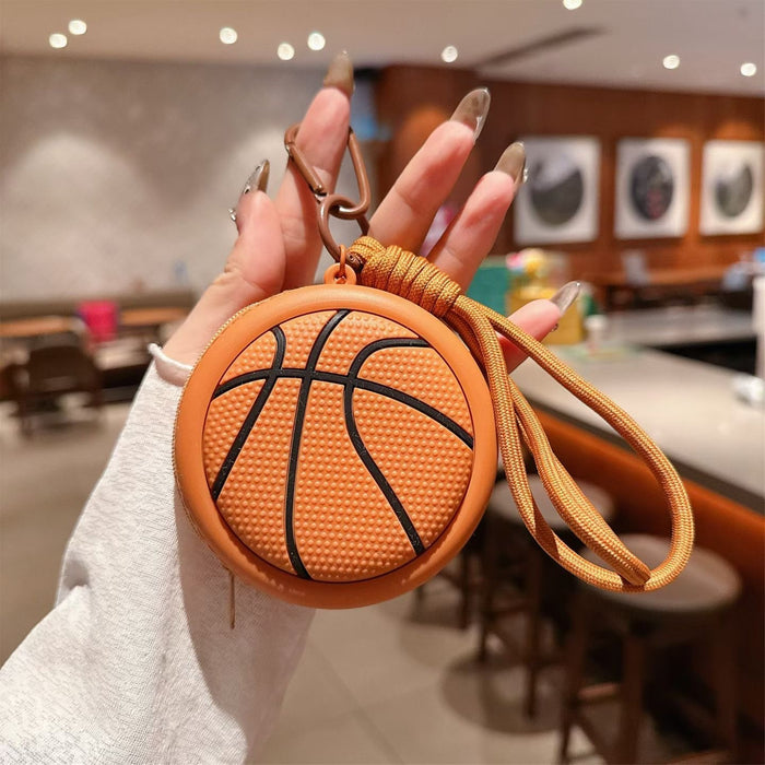 Wholesale Basketball Silicone Coin Purse Cute Bag Charm Sports Series Decorative Accessory Gift