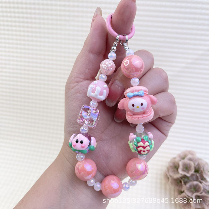 Wholesale Creative Cartoon Hand-painted Beads Mobile Phone Hanging Chain Bag Decorative Pendant DIY Accessories for Girlfriends