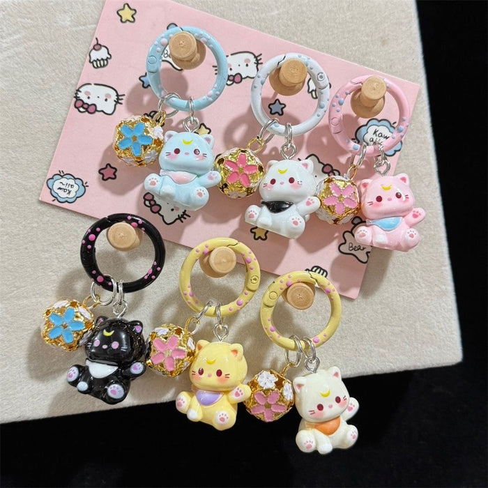 Wholesale Cute Cat Bell Keychain Girl's Bag Accessories Pendant