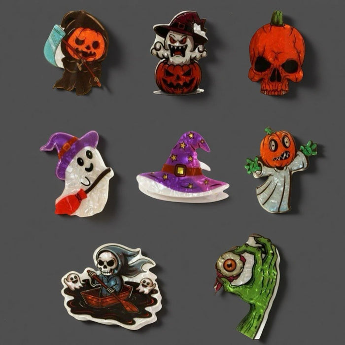 Wholesale  new ghost clip pumpkin skull ponytail clip magic hat shark clip ghost hand eyeball hairpin