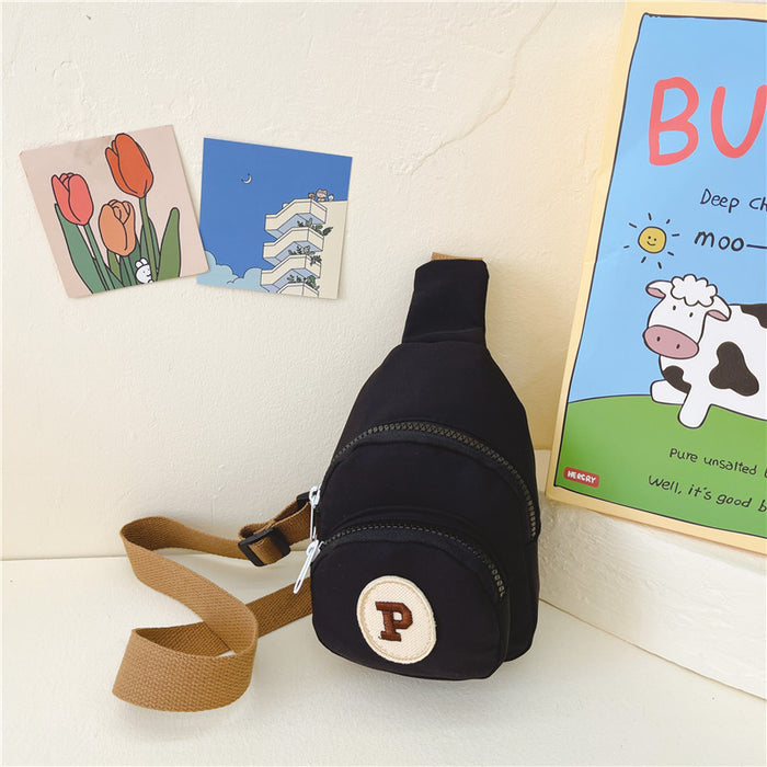 Wholesale Children's bag, letter contrasting chest bag, stylish baby change, nylon crossbody bag