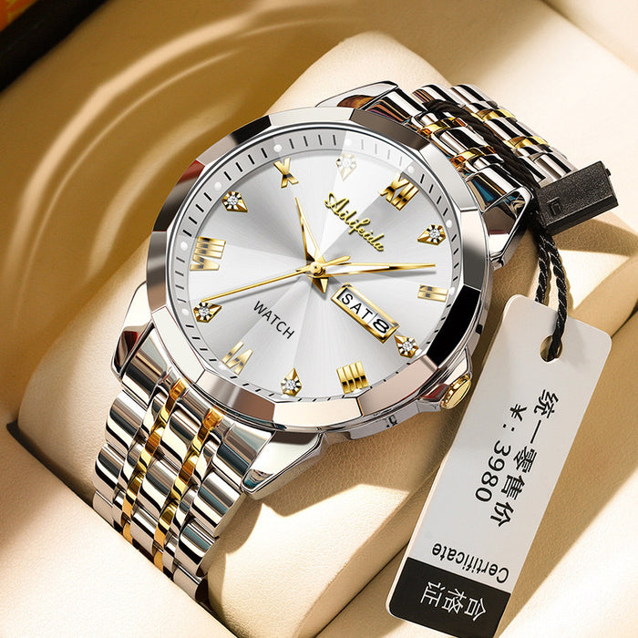 Wholesale Quartz watch rhombus mirror waterproof luminous