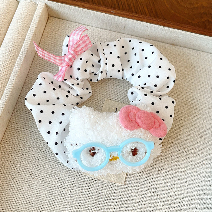 Wholesale Cute Glasses cat scrunchie