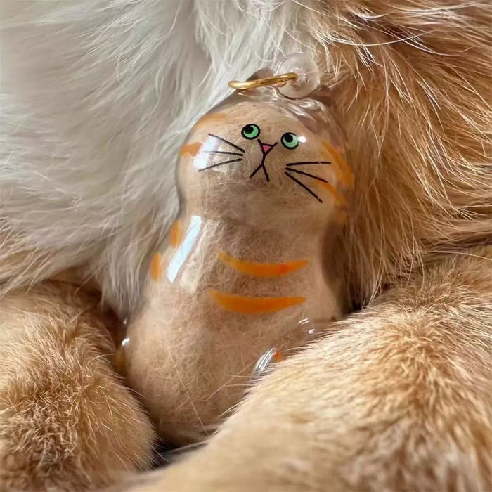 Wholesale High-Value Fur Ball Pendant Pet Hair Storage Cat Transparent Shell Keychain