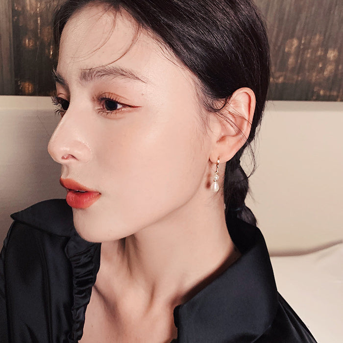 Wholesale  freshwater shaped pearl ear buckle women's  freshwater pearl earrings ear jewelry