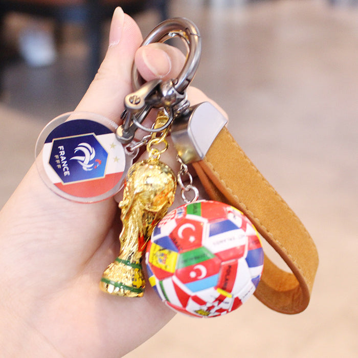 Wholesale Football Acrylic Car Keychain Pendant Gift for Fans
