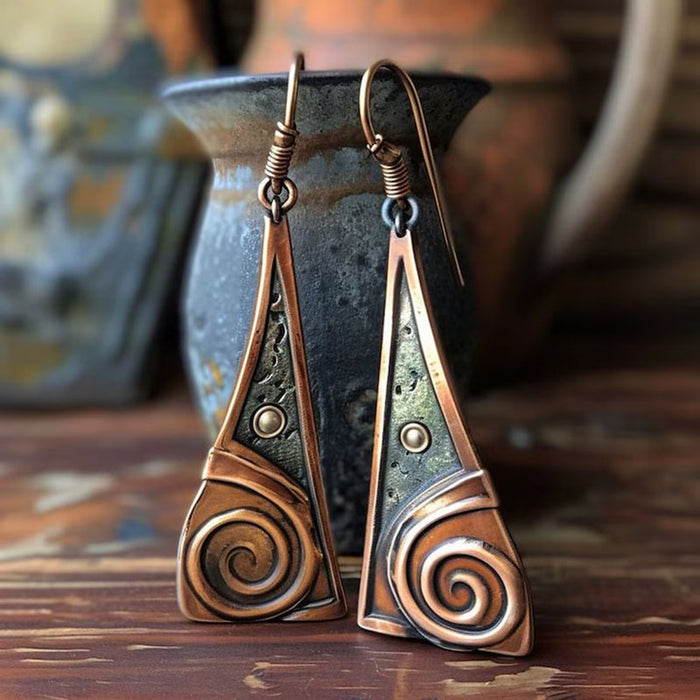 Wholesale Geometric Spiral Statement Earrings