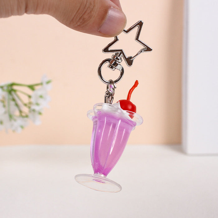 Cream Glue Dessert Cup Beverage Cup Keychain Simulation Ice Cream Drink Food Pendant