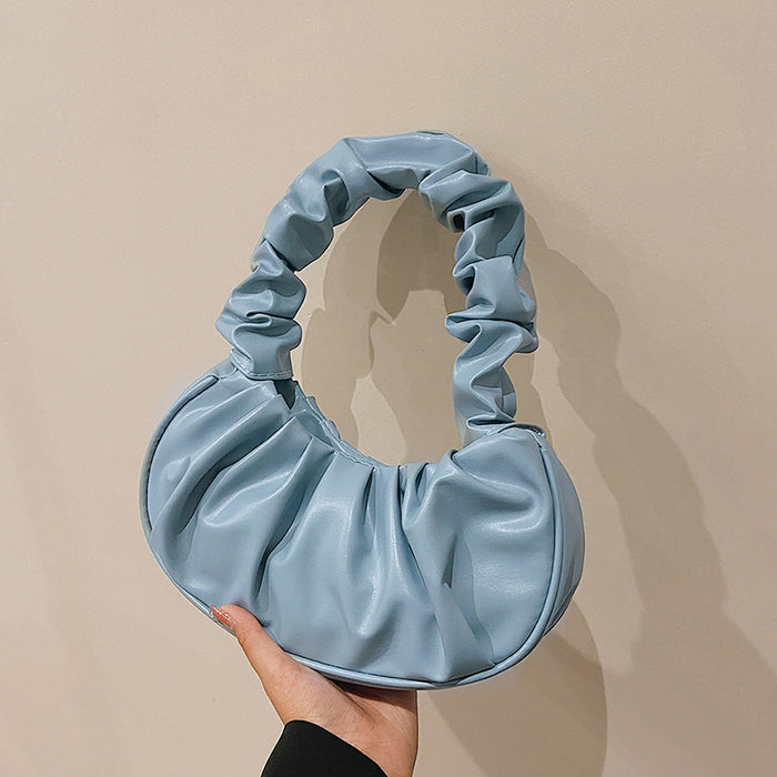 Wholesale New solid color cloud pleated bag, minimalist shoulder bag