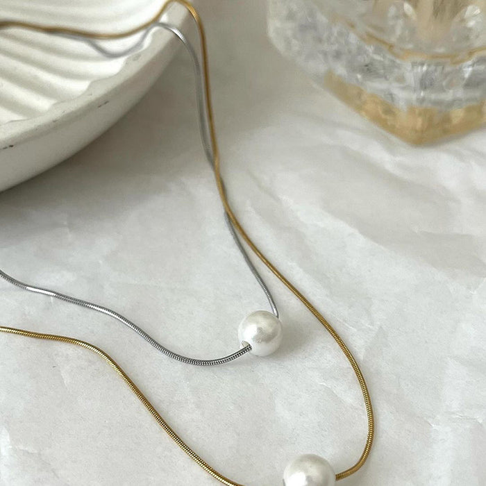 Wholesale New jewelry simple and versatile pearl pendant, niche light luxury pearl necklace