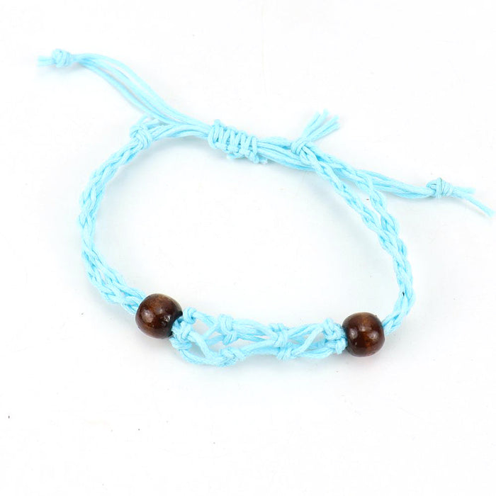 Wholesale Hand-woven Net Bag Bracelet with Adjustable Bracelet JDC-BT-HXu002