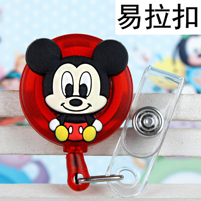 Wholesale Cartoon Badge Scroll Retractable Plastic Keychain JDC-KC-LuoKe003