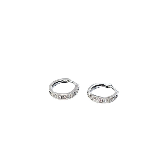 Wholesale Fashionable sparkling diamond earrings, square earrings, new earrings, niche design, high-end earrings