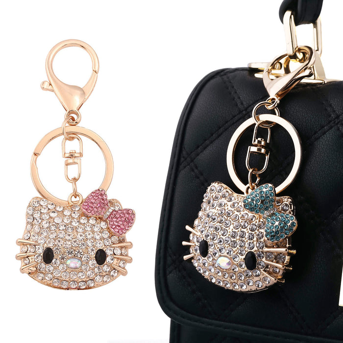 Wholesale cute cat Keychain  Bow Cartoon Cute Bag Pendant