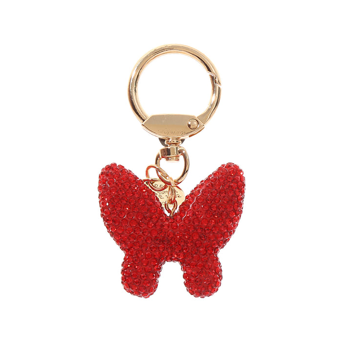 Wholesale diamond butterfly keychain female full diamond couple butterfly keychain ring bag pendant