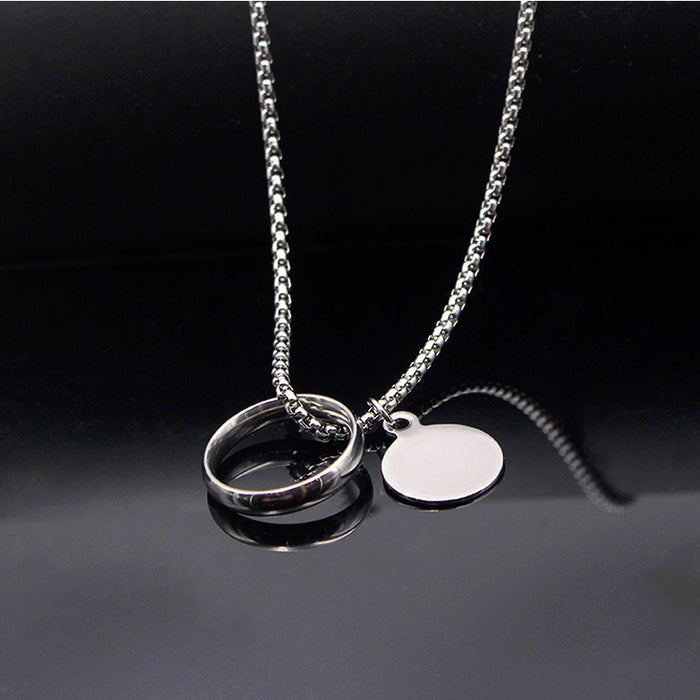 Wholesale Round Ring Titanium Steel Necklace JDC-NE-DaXiang002
