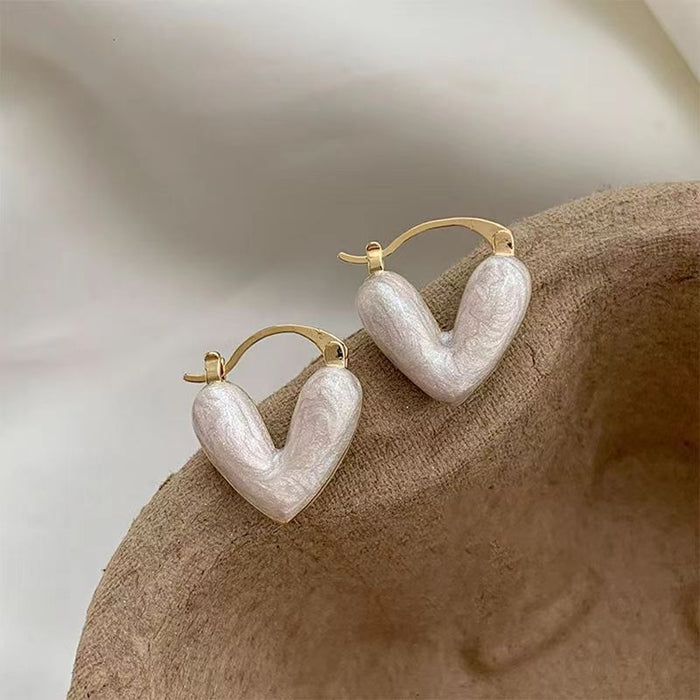 Wholesale Oil Drop Light Luxury Heart Shaped Ear Clip Earrings JDC-ES-Qik002