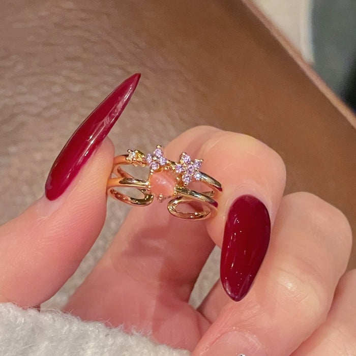 Wholesale Vintage Open End Ring with Niche Design and Full Diamond Zircon Ring